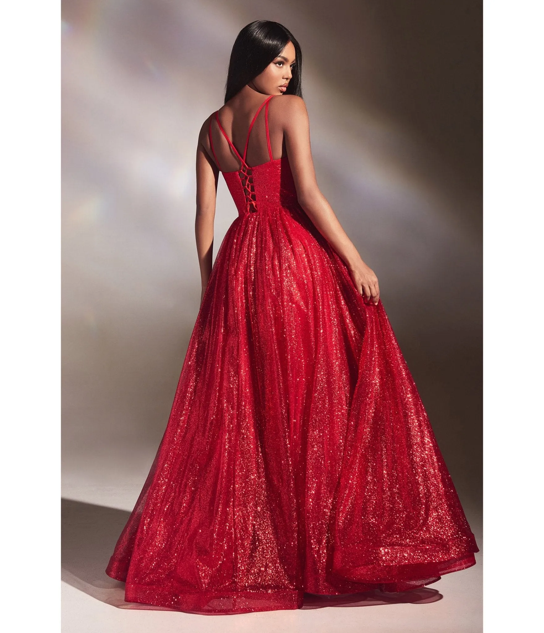 Cinderella Divine Red Glitter Sleeveless Ball Gown sold by Unique Vintage product image thumbnail 2