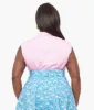 Retrolicious Plus Size 1950s Pink & White Polka Dot Cotton Bow Top sold by Unique Vintage