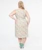 Retrolicious Plus Size 1950s Green Floral Cat Print Fit & Flare Dress sold by Unique Vintage