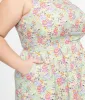 Retrolicious Plus Size 1950s Green Floral Cat Print Fit & Flare Dress sold by Unique Vintage