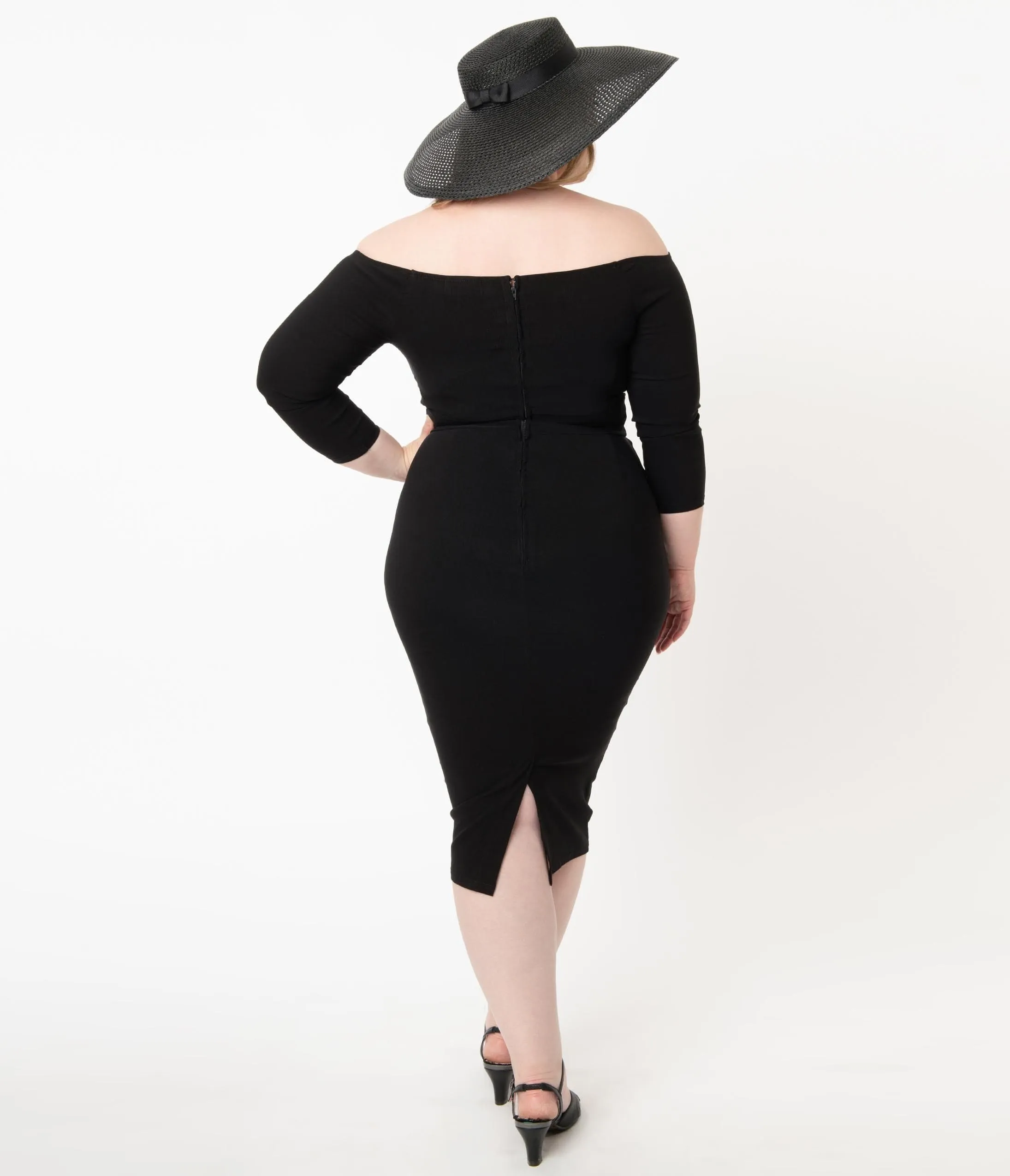 Unique Vintage Plus Size Black Shailene Pencil Dress sold by Unique Vintage product image thumbnail 2