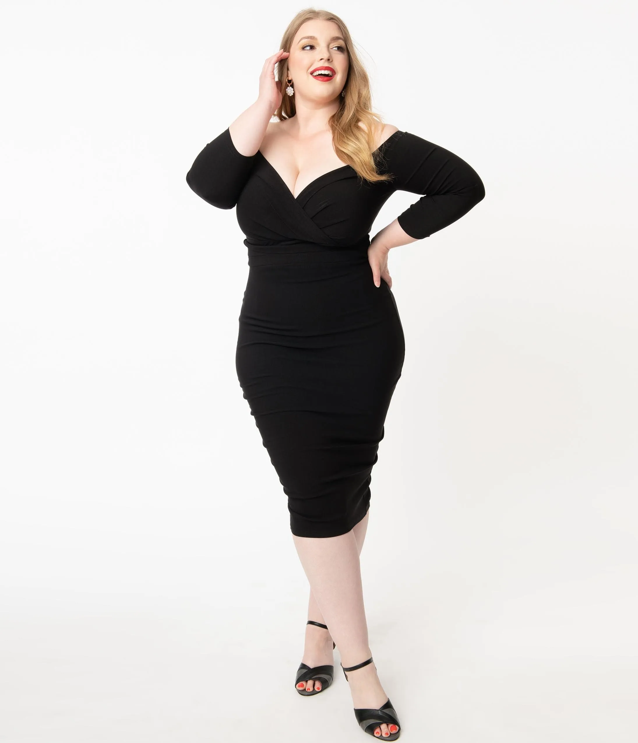 Unique Vintage Plus Size Black Shailene Pencil Dress sold by Unique Vintage product image thumbnail 3
