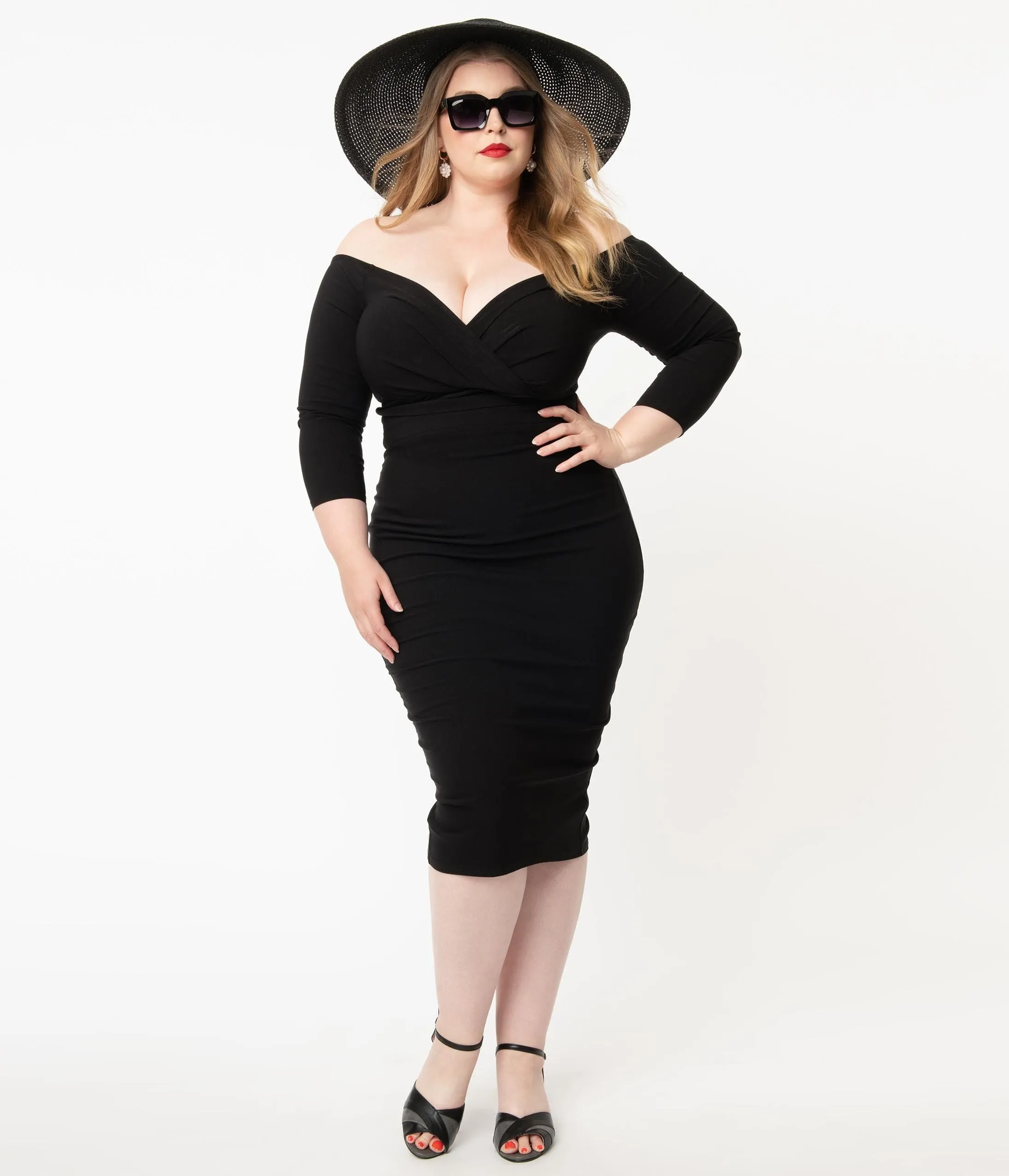 Unique Vintage Plus Size Black Shailene Pencil Dress sold by Unique Vintage product image thumbnail 4