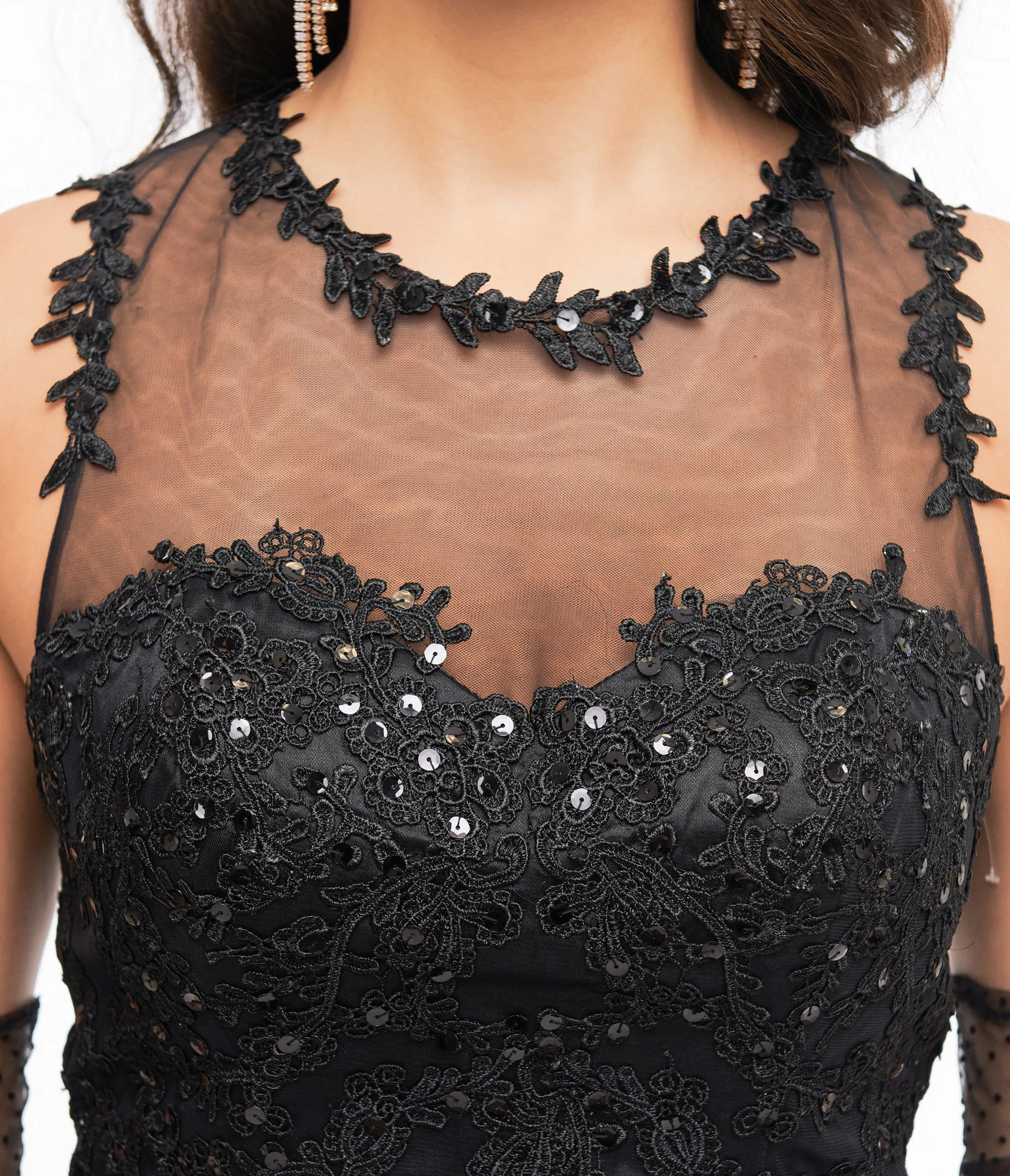 Unique Vintage 1950s Black Lace & Tulle Riviera Dress sold by Unique Vintage product image thumbnail 2