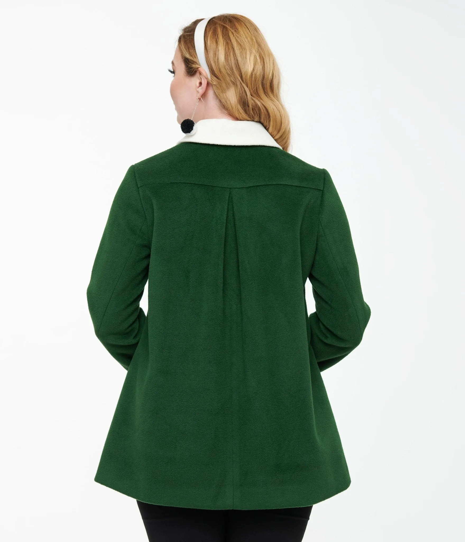 Smak Parlour 1960s Green & Black Bows Topper Coat sold by Unique Vintage product image thumbnail 2