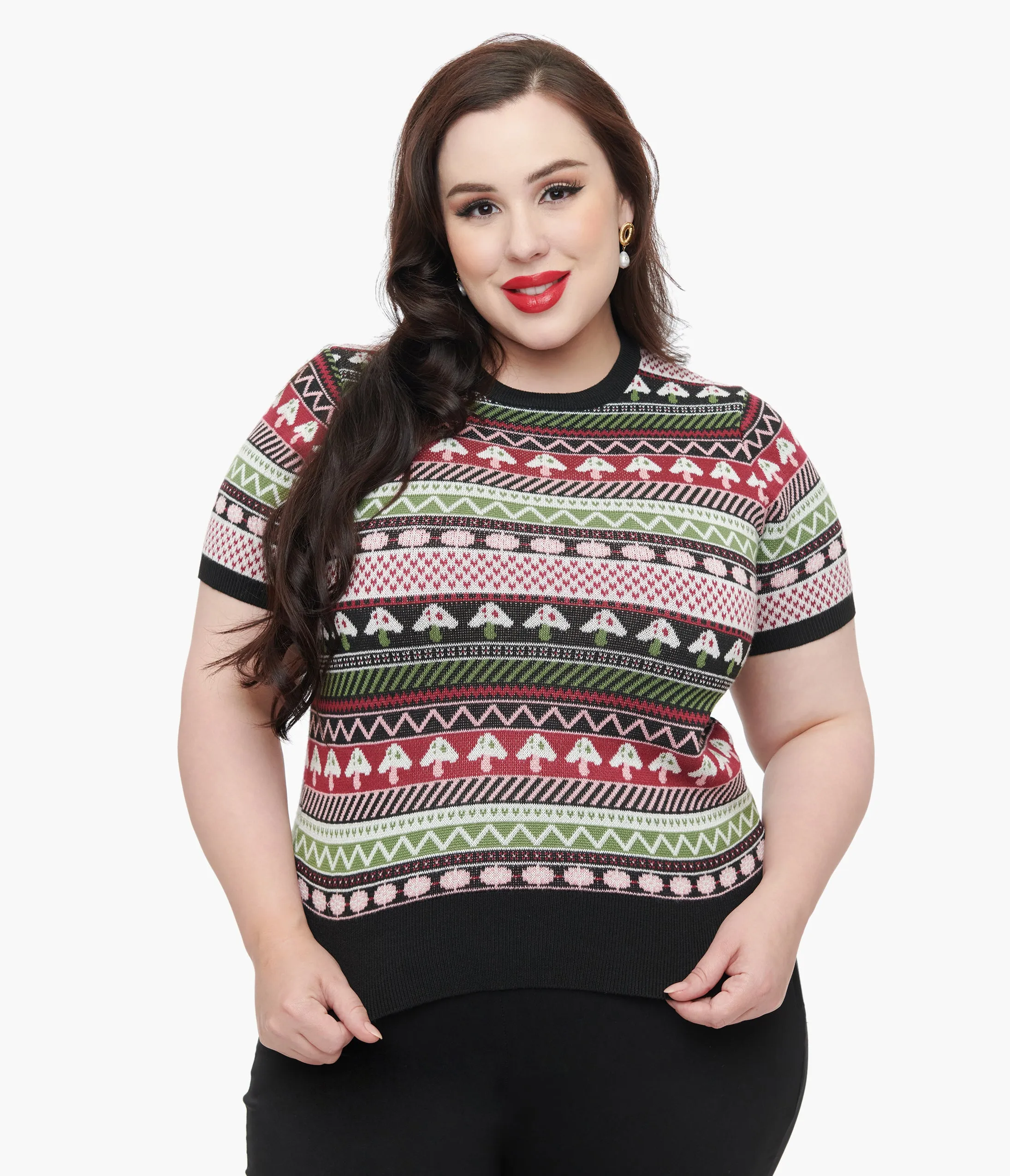 Unique Vintage Plus Size 1950s Mushroom Jacquard Sweater sold by Unique Vintage product image thumbnail 3