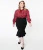 Unique Vintage Plus Size 1960s Black Fishtail Lizette Wiggle Skirt sold by Unique Vintage
