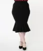Unique Vintage Plus Size 1960s Black Fishtail Lizette Wiggle Skirt sold by Unique Vintage