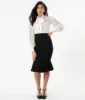 Unique Vintage 1940s Black Fishtail Lizette Wiggle Skirt sold by Unique Vintage