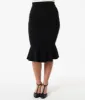 Unique Vintage 1940s Black Fishtail Lizette Wiggle Skirt sold by Unique Vintage