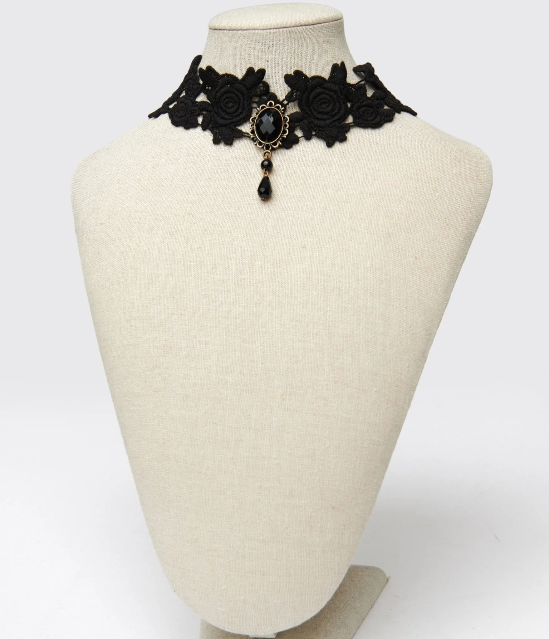 Black Lace Gothic Choker sold by Unique Vintage