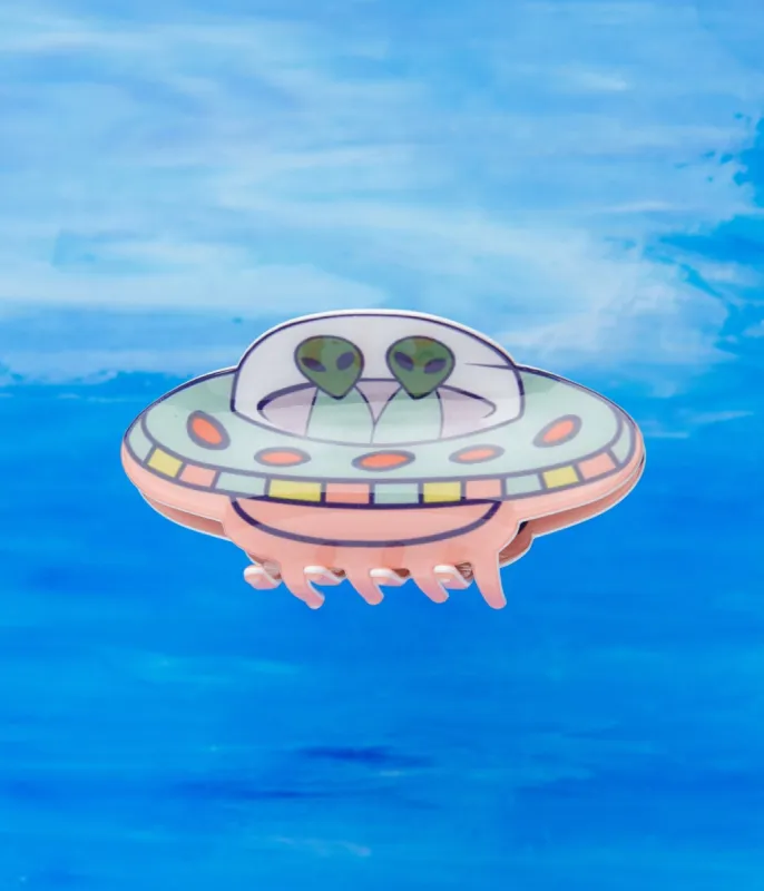 Cartoon Spaceship Aliens Hair Claw sold by Unique Vintage