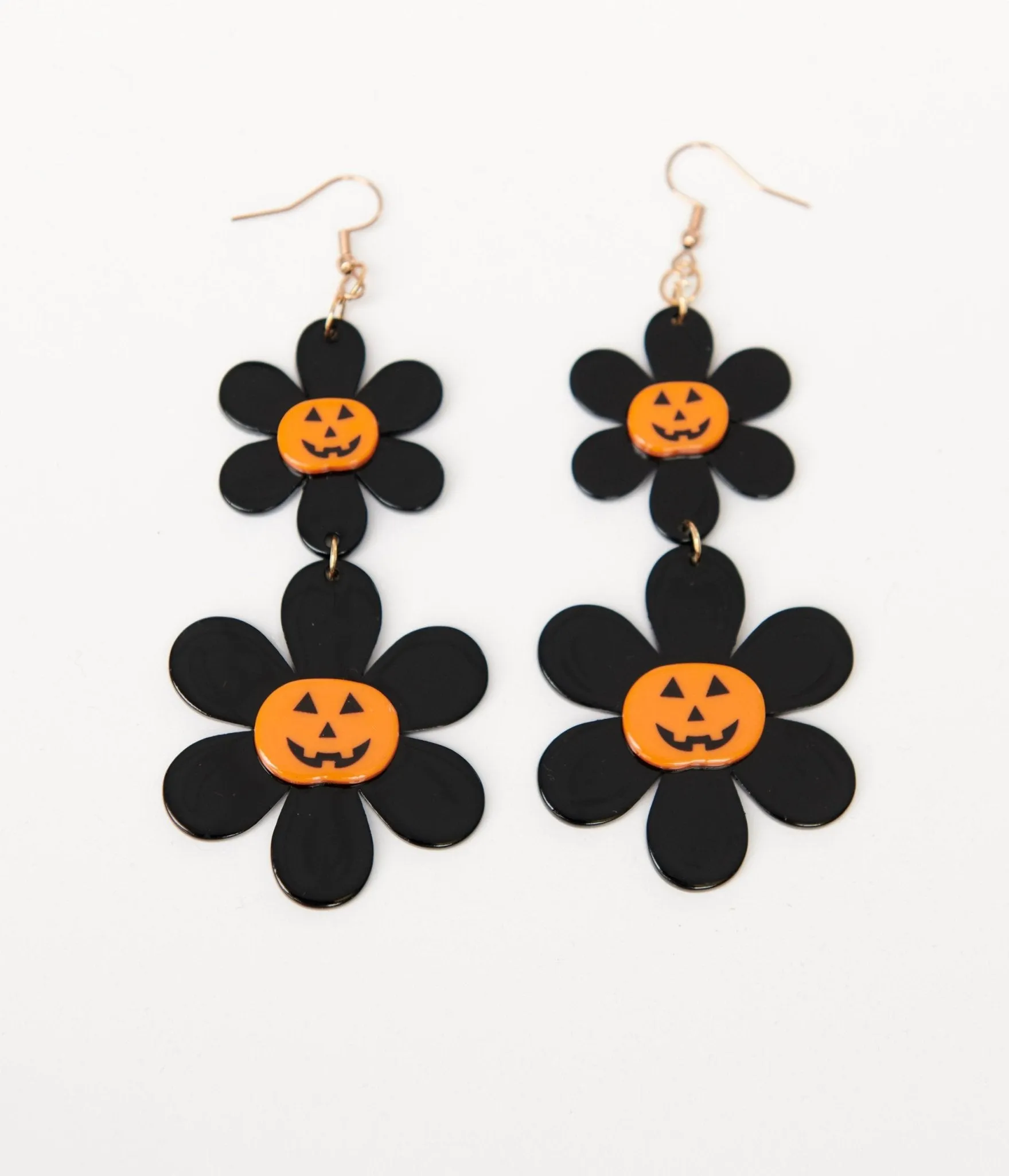 1960s Groovy Jack O Lantern Flower Power Earrings sold by Unique Vintage product image thumbnail 3