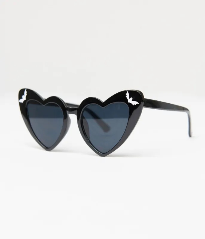 A Little Bit Batty Heart Shaped Sunglasses sold by Unique Vintage