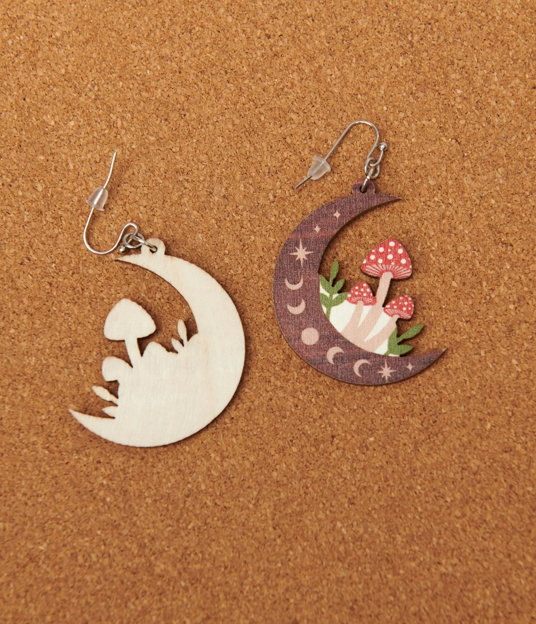 Red Toadstool & Celestial Moon Earrings sold by Unique Vintage product image thumbnail 3