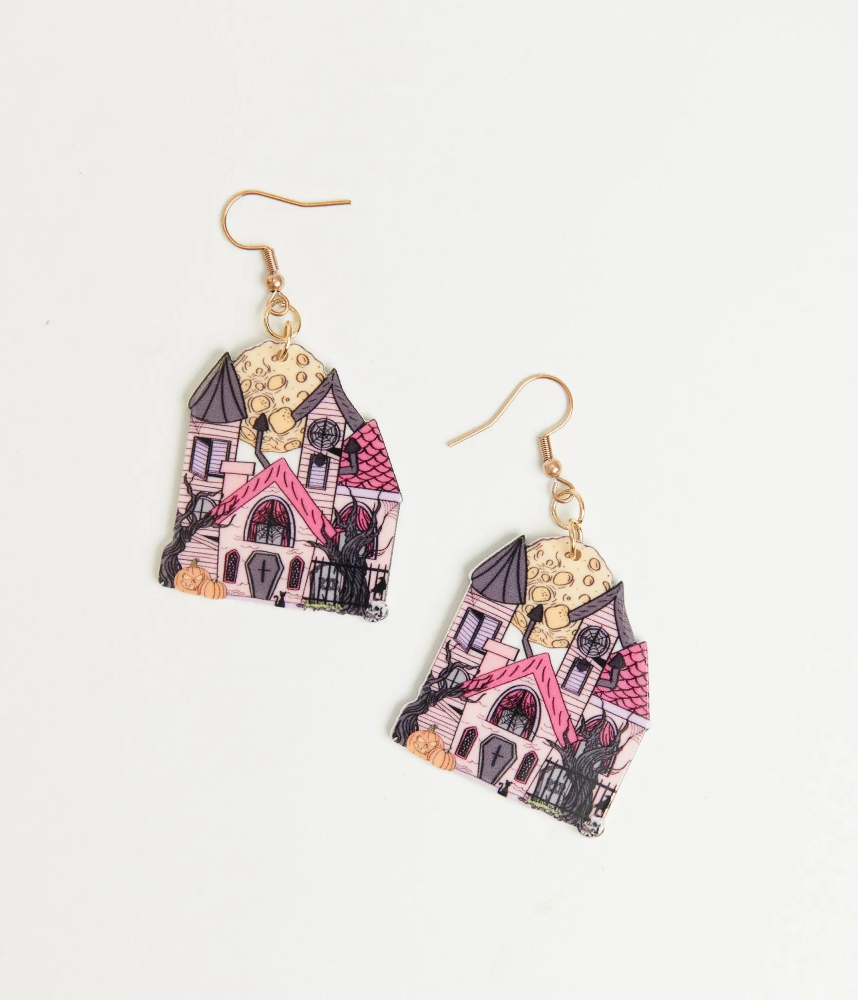 Haunted But Cute Halloween House Earrings sold by Unique Vintage product image thumbnail 2