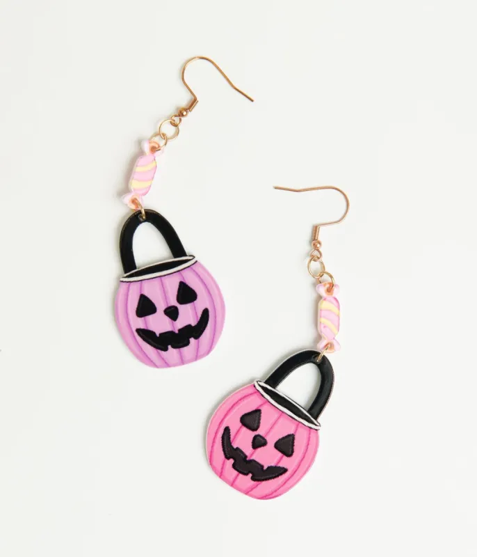 Candy in a Bucket Trick or Treat Earrings sold by Unique Vintage