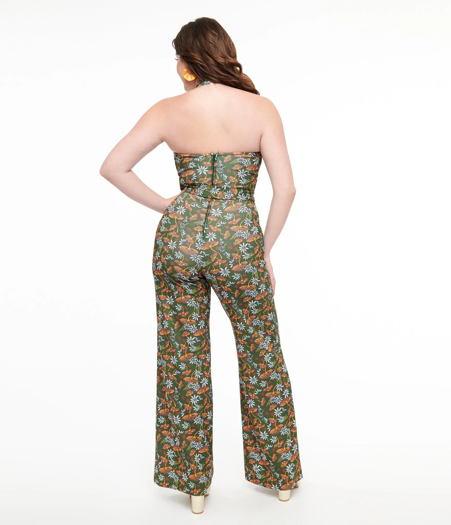 Smak Parlour 1960s Green & Orange Mushroom Glamour Goddess Jumpsuit sold by Unique Vintage product image thumbnail 2