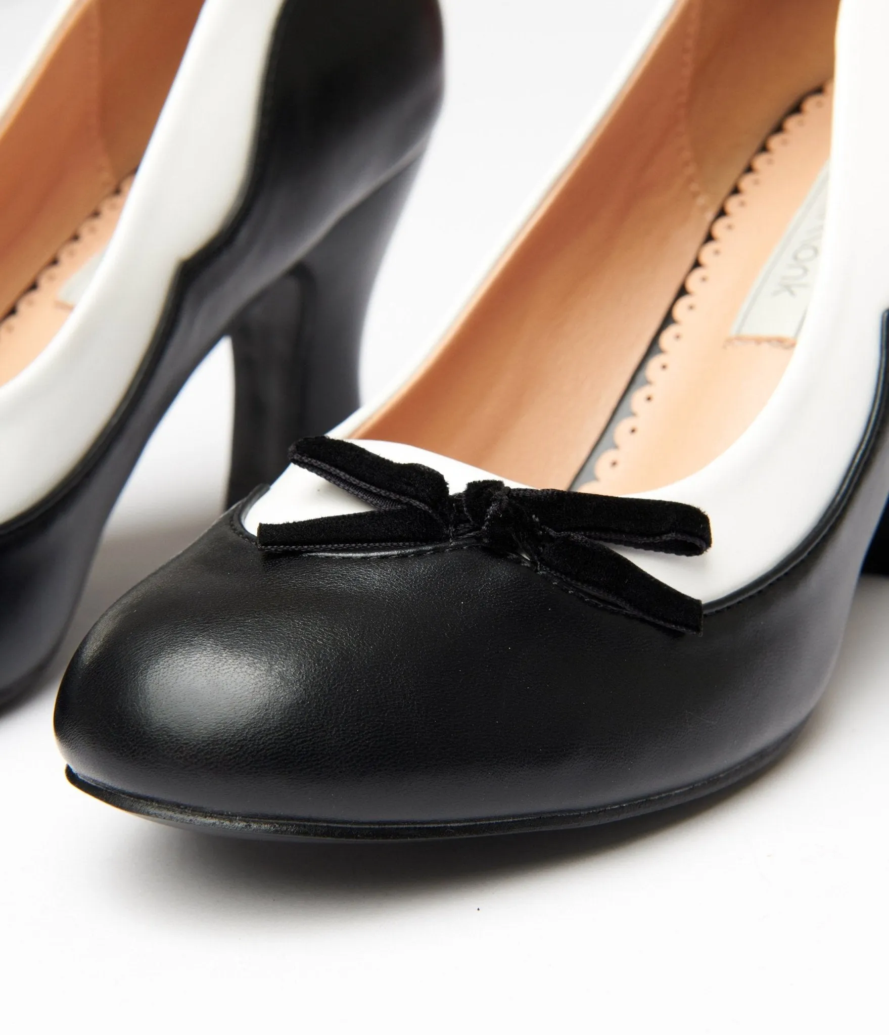 Banned Black & White Leatherette Bertie Heels sold by Unique Vintage product image thumbnail 2