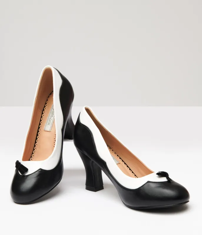 Banned Black & White Leatherette Bertie Heels sold by Unique Vintage