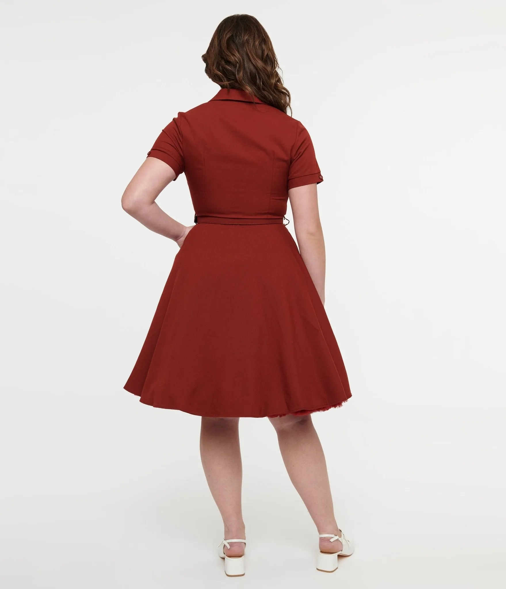 Voodoo Vixen 1950s Burgundy Bow Fit & Flare Dress sold by Unique Vintage product image thumbnail 3