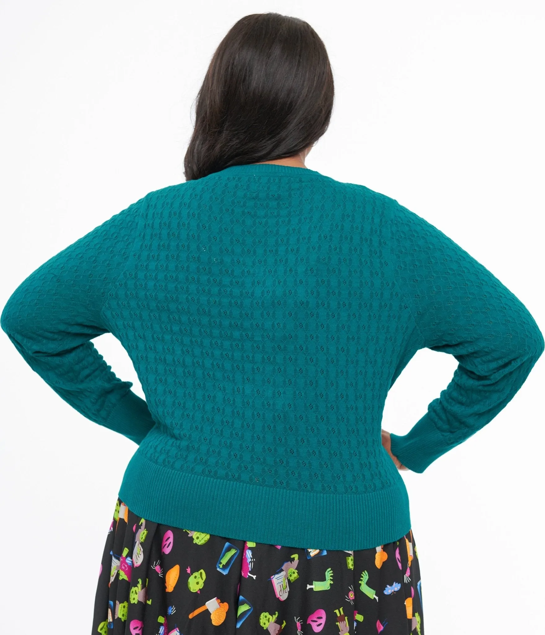 Banned Plus Size 1950s Green Katie Cardigan sold by Unique Vintage product image thumbnail 2