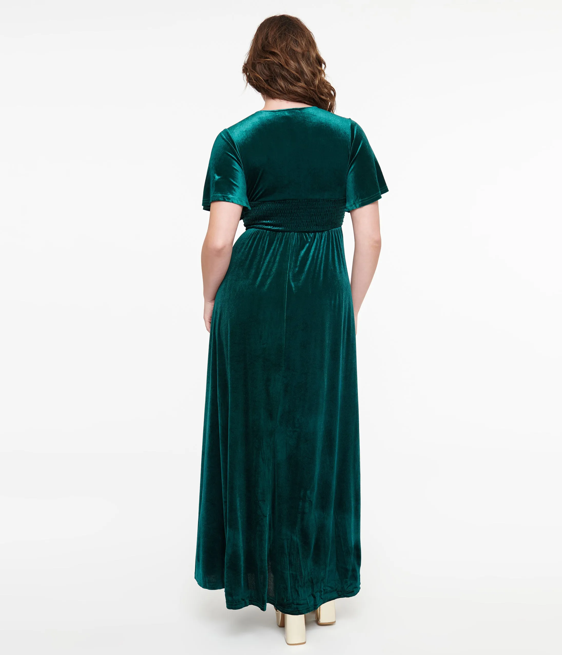 Emerald Velvet Berenice Maxi Dress sold by Unique Vintage product image thumbnail 2