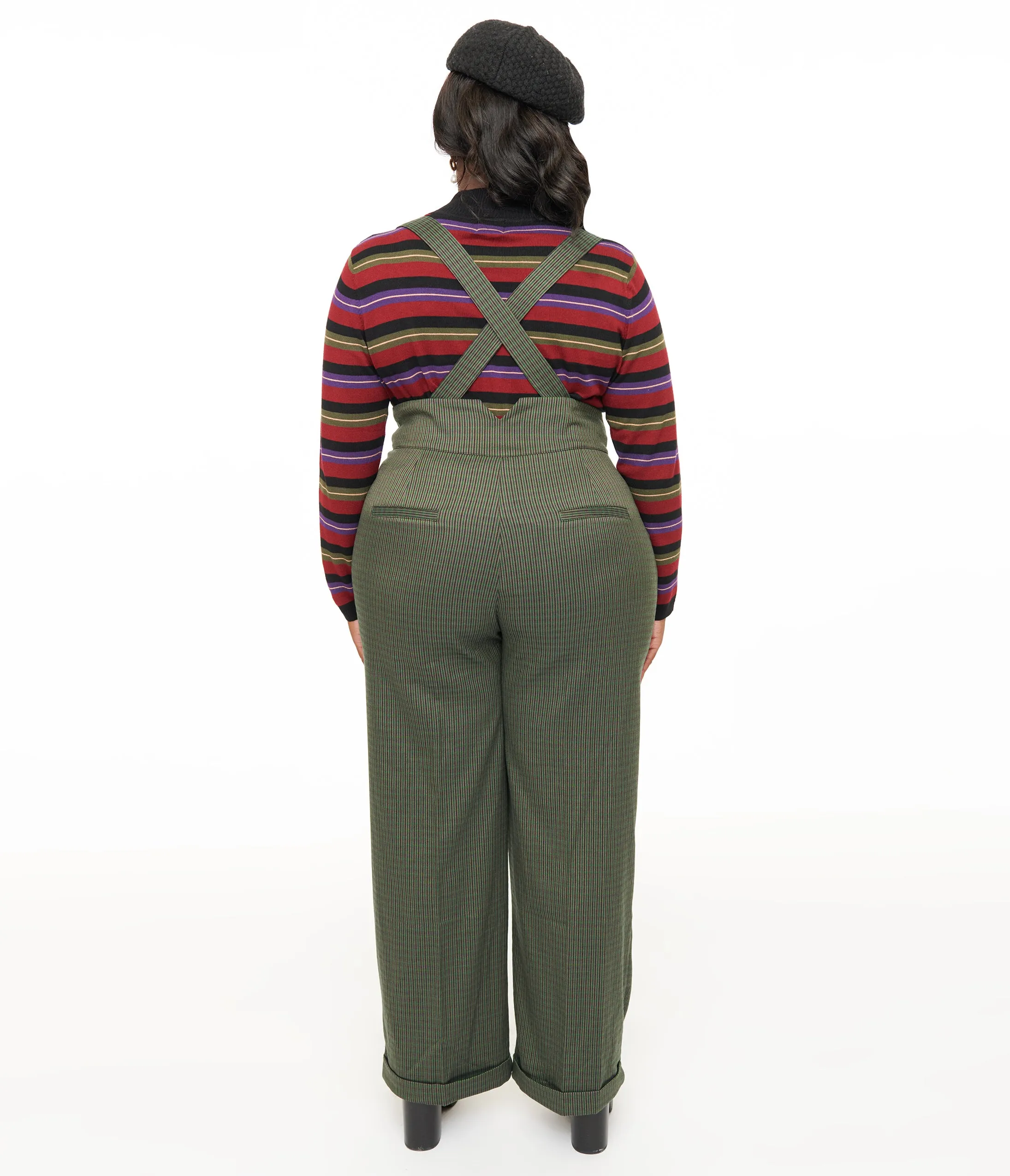 Royal Monk Plus Size 1940s Green Check Jenny Trousers sold by Unique Vintage product image thumbnail 2