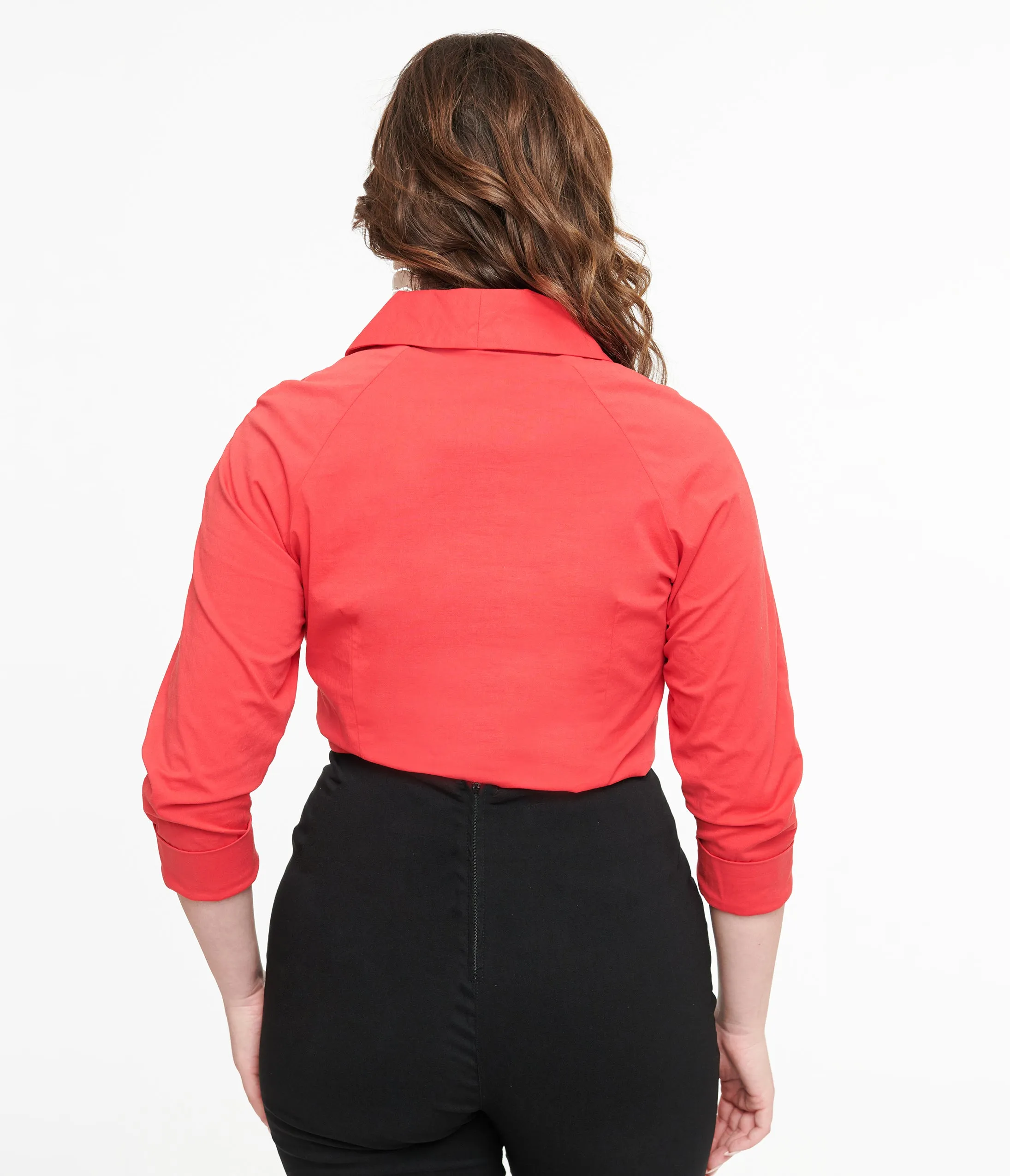 Royal Monk 1950s Red Button Up Celia Blouse sold by Unique Vintage product image thumbnail 2