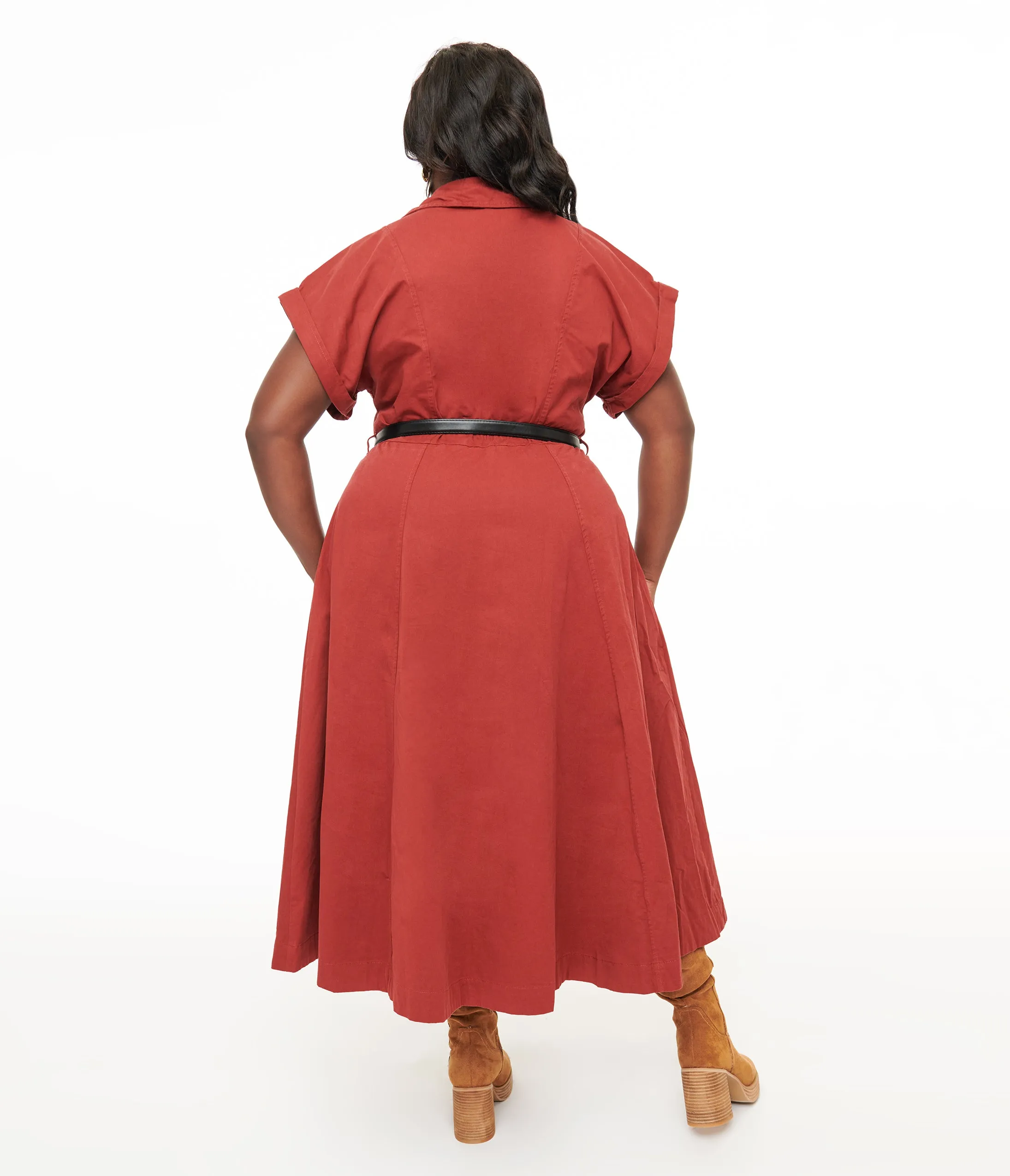 Plus Size Berry Perfect Balance Midi Shirt Dress sold by Unique Vintage product image thumbnail 2