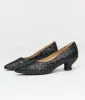 Unique Vintage 1950s Black Sparkle Pointed Kitten Heels sold by Unique Vintage