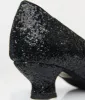 Unique Vintage 1950s Black Sparkle Pointed Kitten Heels sold by Unique Vintage