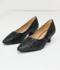 Unique Vintage 1950s Black Sparkle Pointed Kitten Heels sold by Unique Vintage