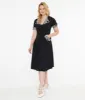 Tatyana 1950s Black & Plaid Trixie Swing Dress sold by Unique Vintage