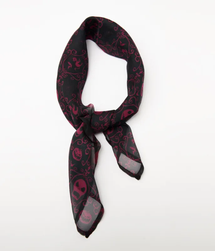 Tim Burton's The Nightmare Before Christmas by Unique Vintage Eggplant Jack Skellington Hair Scarf sold by Unique Vintage