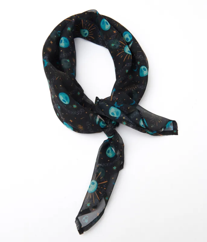 Tim Burton's The Nightmare Before Christmas by Unique Vintage Black Jack Skellington Celestial Hair Scarf sold by Unique Vintage
