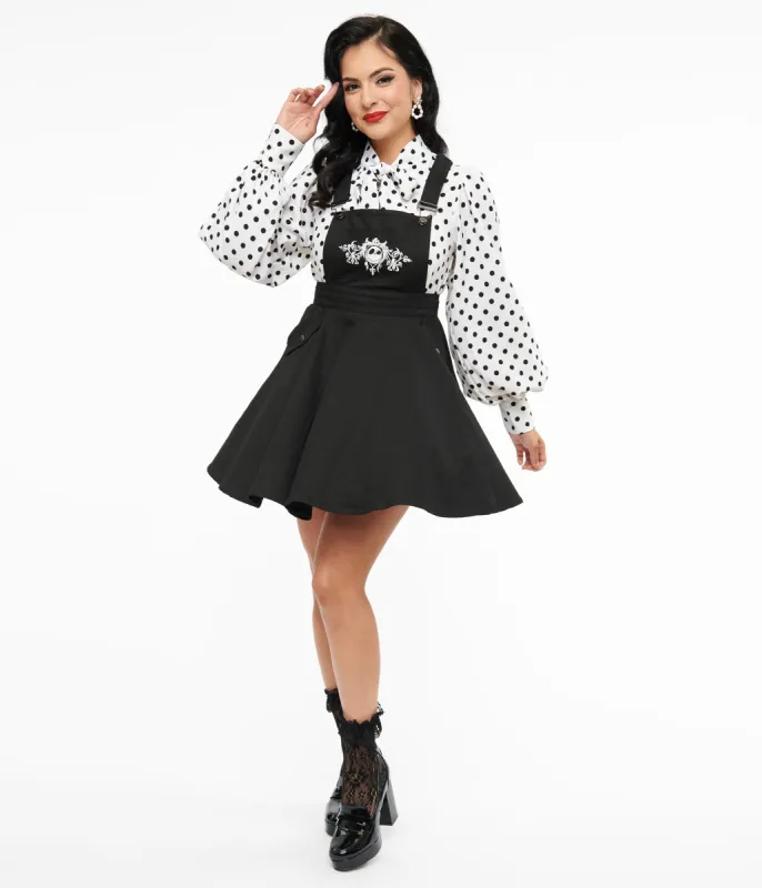 Tim Burton's The Nightmare Before Christmas by Unique Vintage Black Nightmare Before Christmas Brionne Pinafore Skirt sold by Unique Vintage