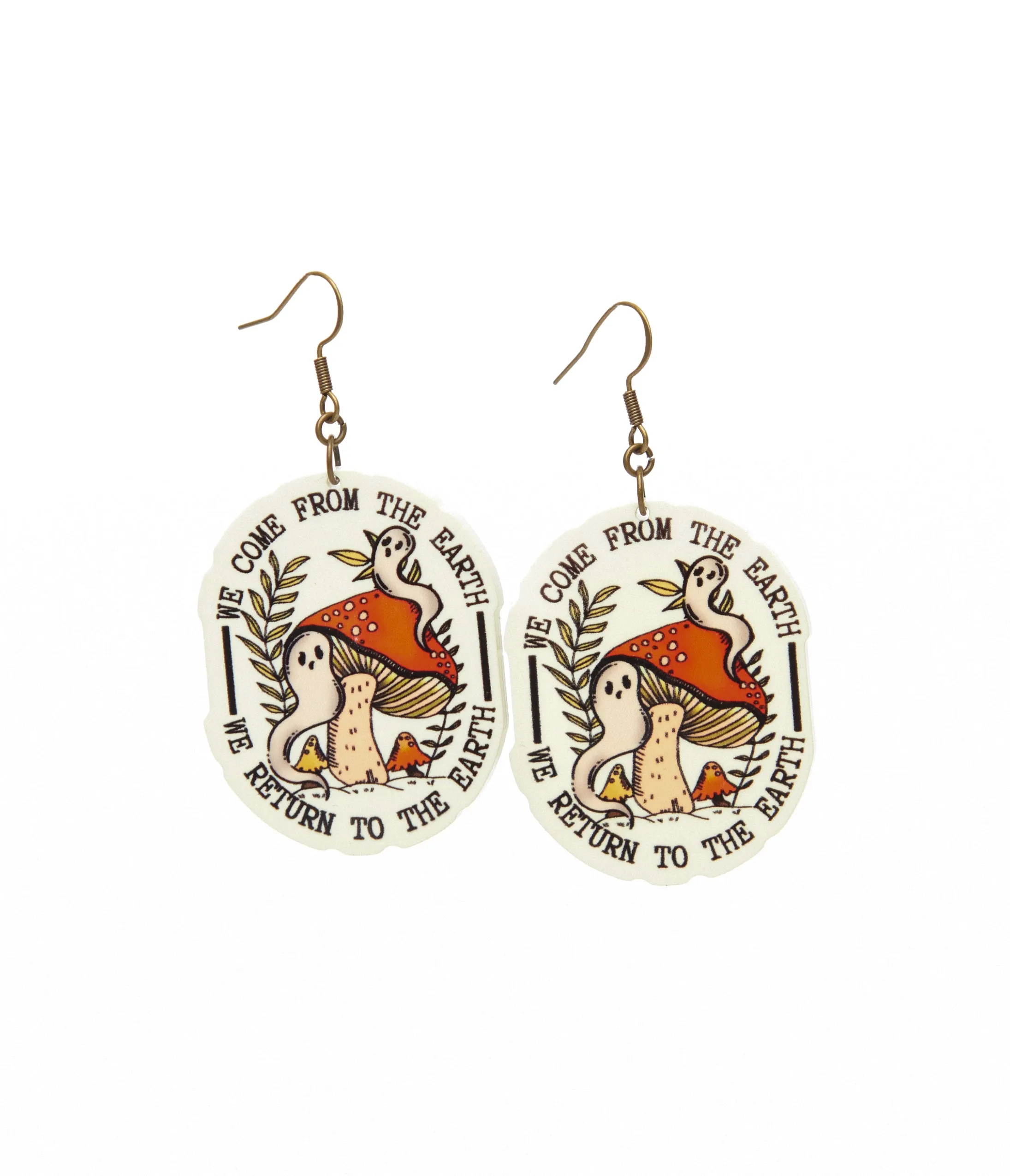 Mushrooms & Ghosties Cottagecore Earrings sold by Unique Vintage product image thumbnail 3