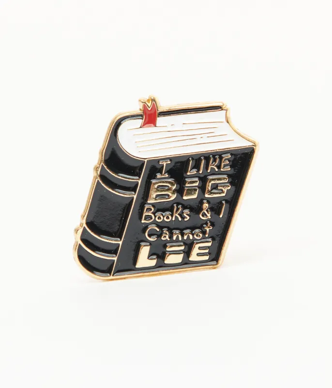 Ectogasm I Like Big Books & I Cannot Lie Enamel Pin made by Unique Vintage