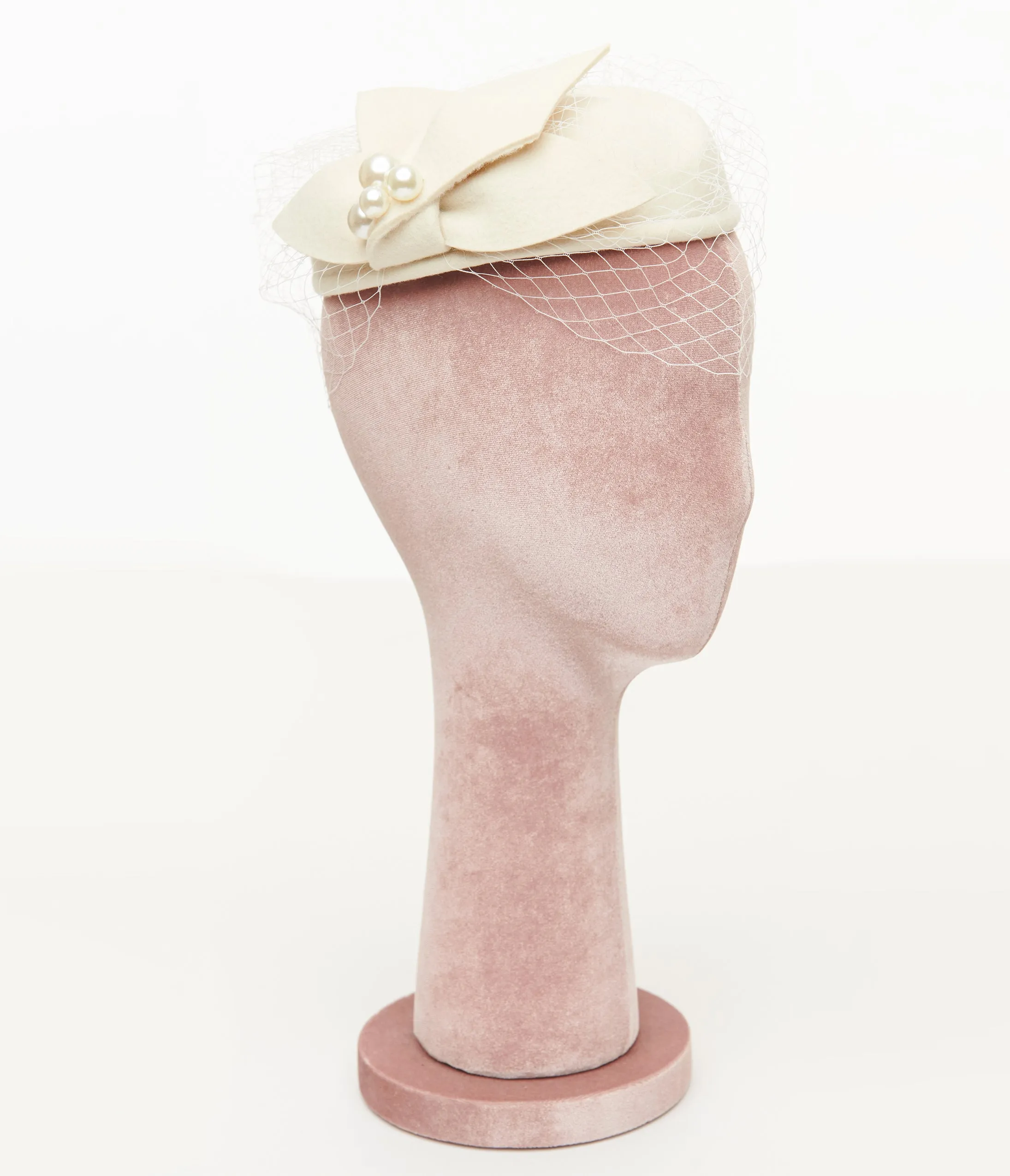 Unique Vintage 1950s Ivory Pearl Pillbox Hat sold by Unique Vintage