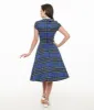 Orchid Bloom 1950s Blue Plaid Swing Dress sold by Unique Vintage