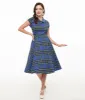 Orchid Bloom 1950s Blue Plaid Swing Dress sold by Unique Vintage