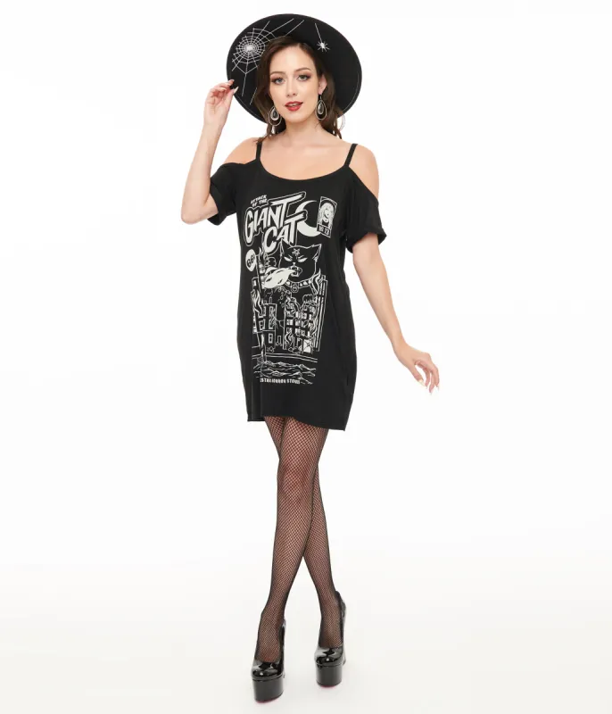 Killstar Black Distress Cat Attack Top sold by Unique Vintage