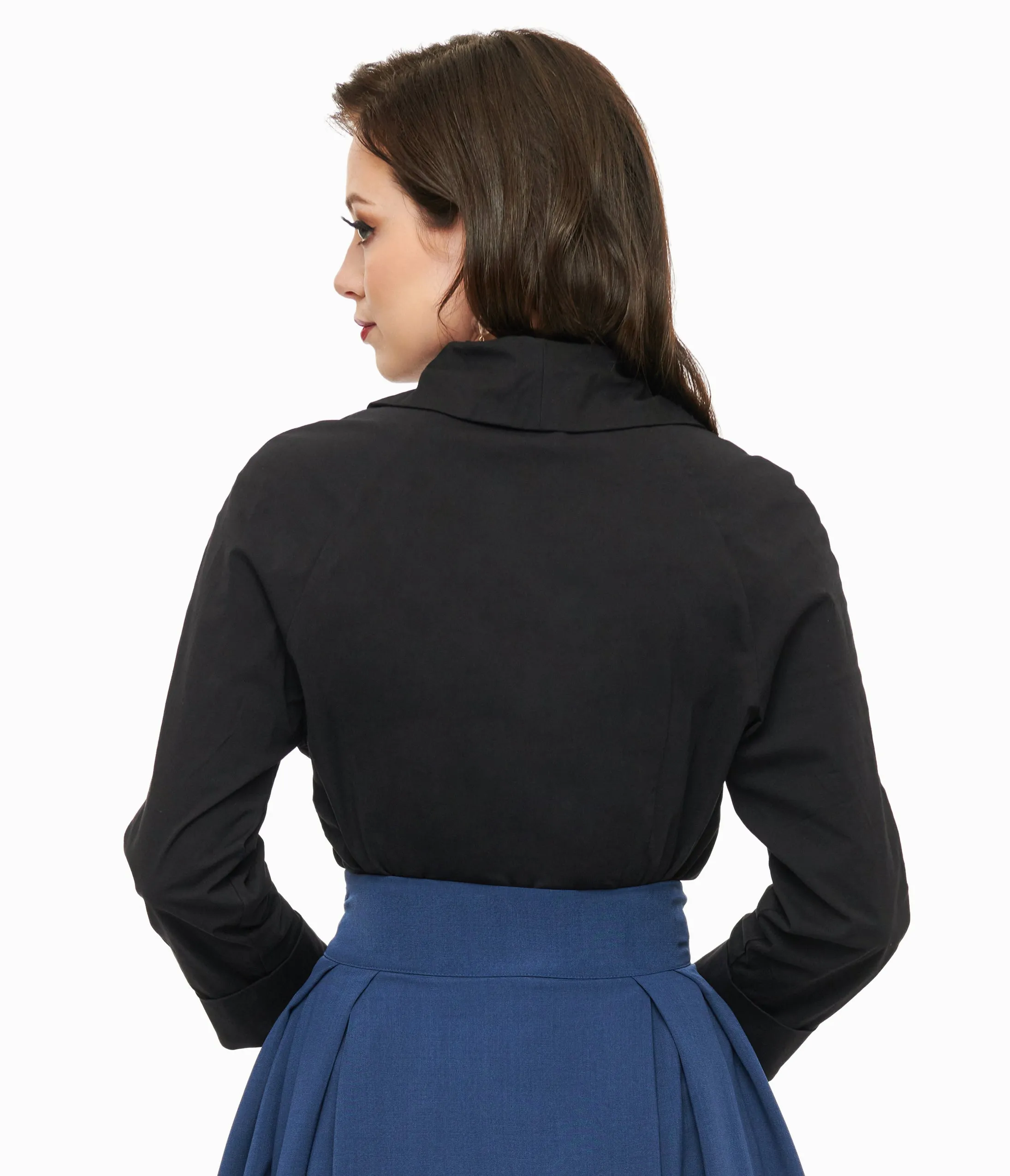 Royal Monk 1950s Black Button Up Celia Blouse sold by Unique Vintage product image thumbnail 2