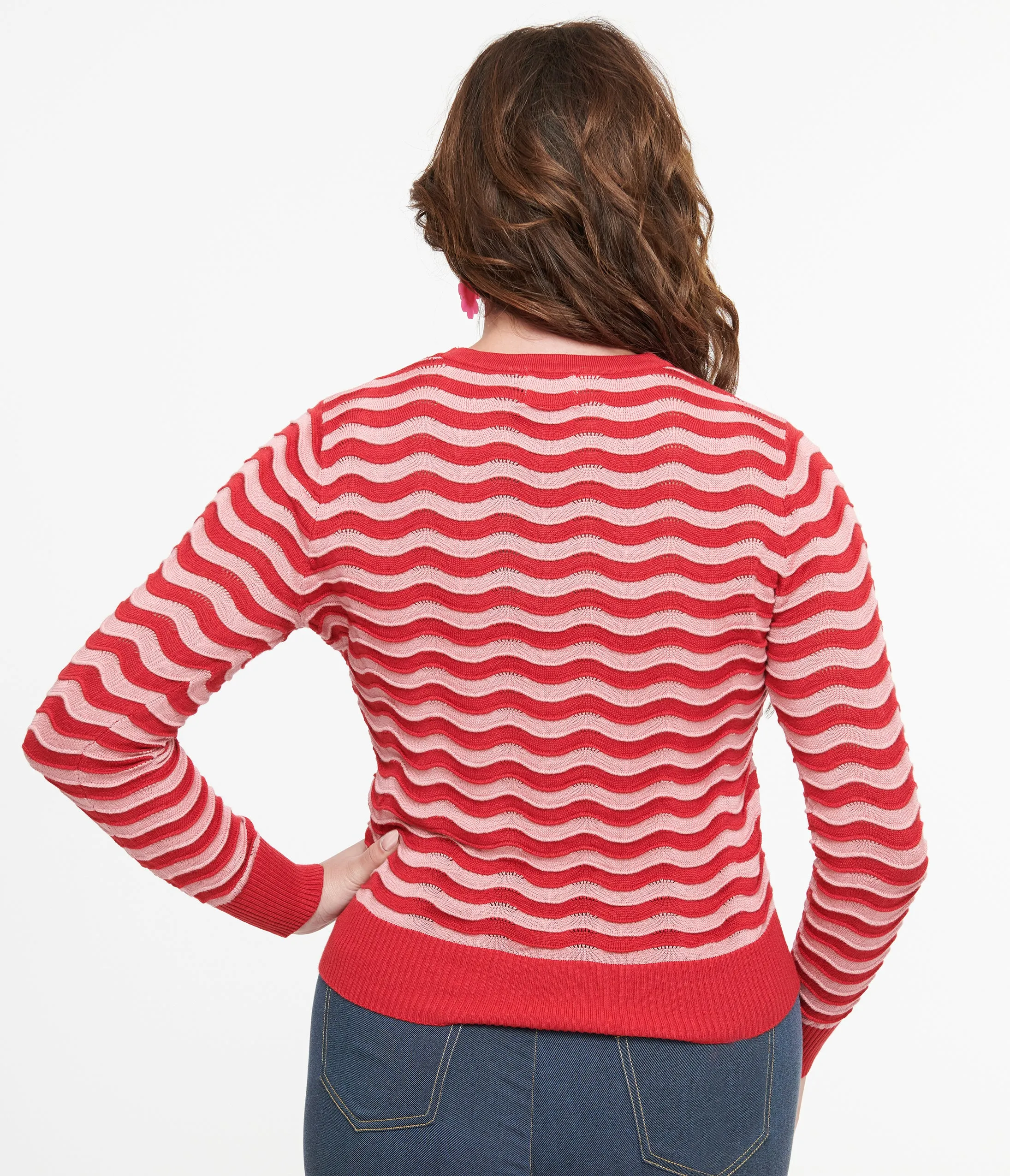 Royal Monk 1970s Red & Pink Sweet Stripes Top sold by Unique Vintage product image thumbnail 2