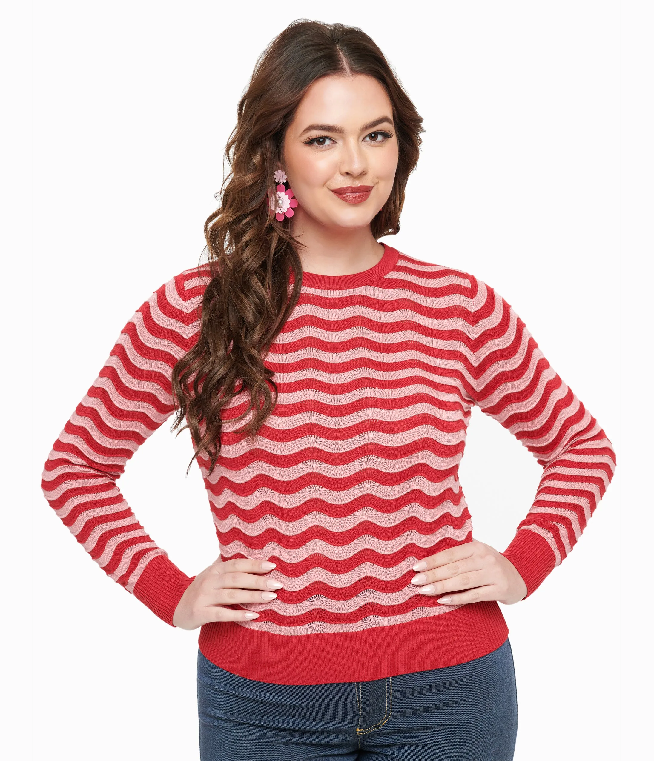 Royal Monk 1970s Red & Pink Sweet Stripes Top sold by Unique Vintage product image thumbnail 3