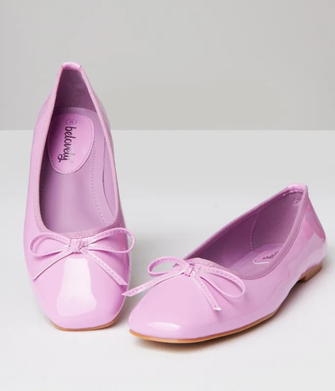1960s Lilac Patent Leatherette Flats sold by Unique Vintage