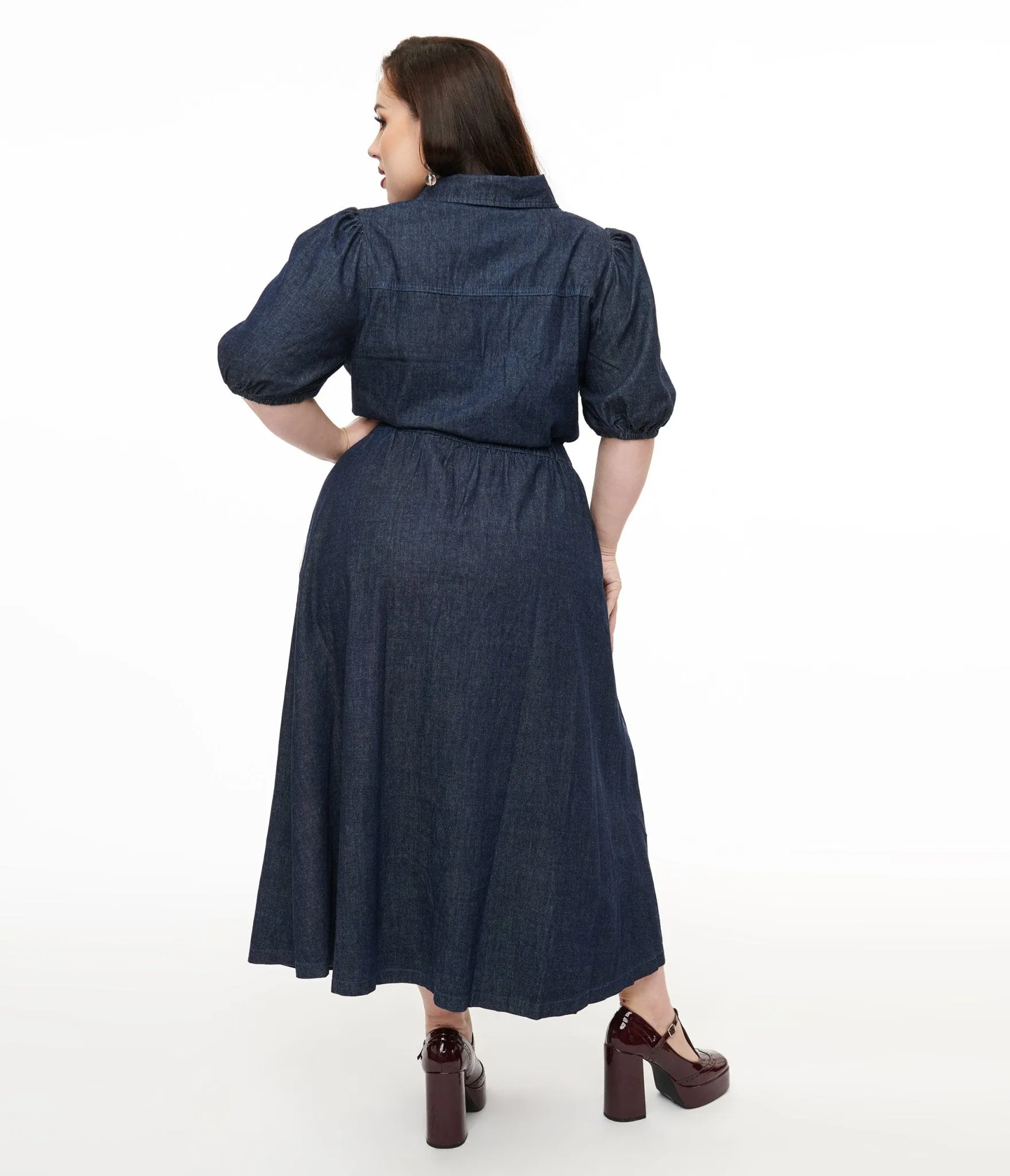Plus Size Blue Denim Get The Look Midi Dress sold by Unique Vintage product image thumbnail 2