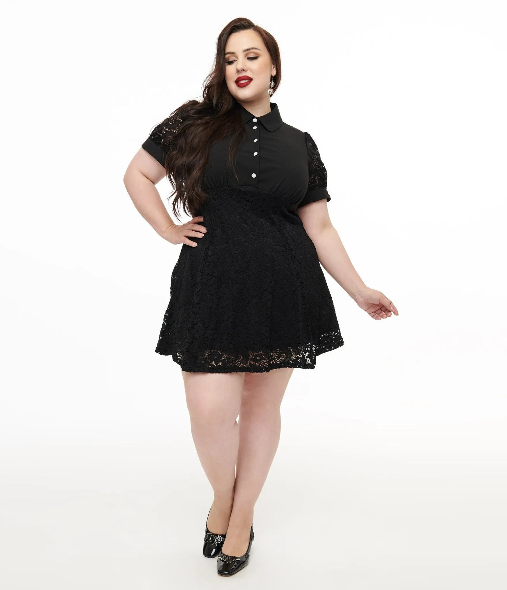 Hell Bunny Plus Size 1950s Black Lace Dominica Mini Dress sold by Unique Vintage product image thumbnail 3