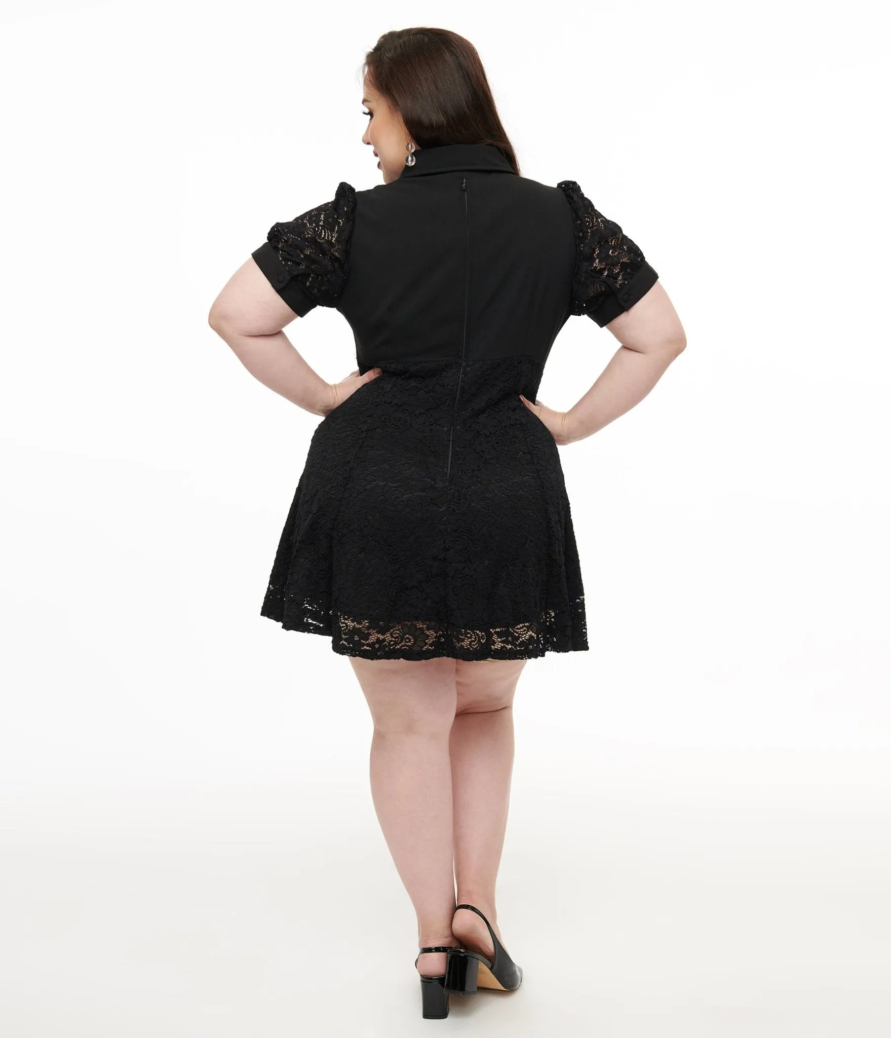 Hell Bunny Plus Size 1950s Black Lace Dominica Mini Dress sold by Unique Vintage product image thumbnail 2